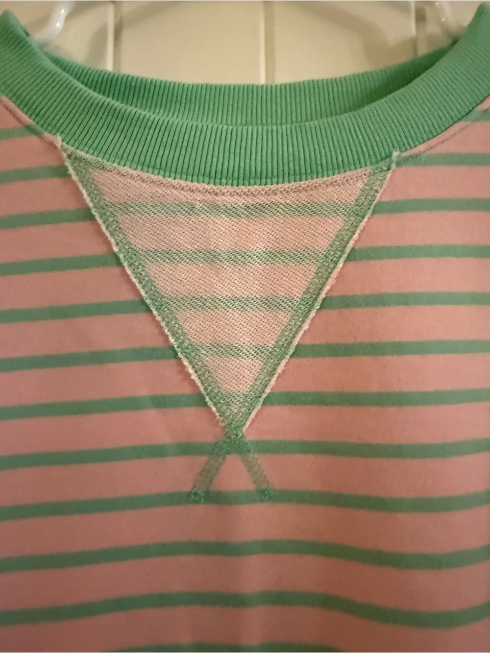 Peach Love California Pink and Mint Striped Pullover Sweatshirt